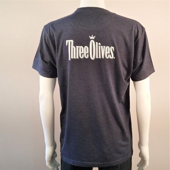 Three Olives Vodka Tee Shirt Heathered Blue - Picture 3 of 8